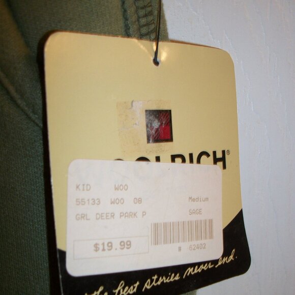 WOOLRICH NWT Girl's Sz M 5/6 Sage Green Soft Sweat Pants Drawstring Waist - Picture 3 of 7